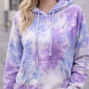 Purple Tie-Dye Hoodie for Women